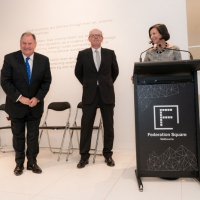 The Right Honourable Lord Mayor of Melbourne Robert Doyle, Eddie Kutner and Cathy Walter AM
